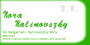 nora malinovszky business card