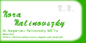 nora malinovszky business card